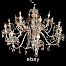 15 Arm Ceiling Light Large Chandelier Crystal Cut Glass Pendant Cognac Modern Us