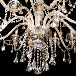 15 Arm Ceiling Light Large Chandelier Crystal Cut Glass Pendant Cognac Modern Us