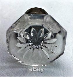 @1825 Antique Hardware Drawer Pull Cabinet Knob Pressed Cut Glass Crystal Brass