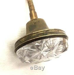 @1830 Empire Federal Antique Hardware Brass Cut Glass Crystal Drawer Pull Knob