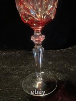 18pc Bohemian Cut Crystal Wine Goblets Cobalt Emerald Ruby Cut-to-Clear 8