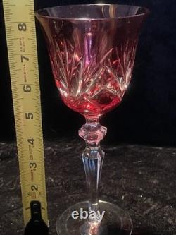 18pc Bohemian Cut Crystal Wine Goblets Cobalt Emerald Ruby Cut-to-Clear 8
