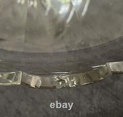18th 19th Century Geogian Anglo Irish Hand Blown Petal Cut Crystal Pedastal Bowl