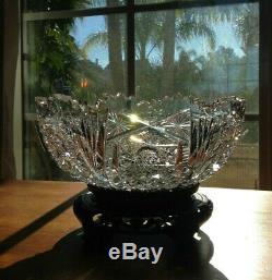 1900-16 AMERICAN BRILLIANT PERIOD CUT GLASS CRYSTAL BOWL 9 Art Nouveau Period