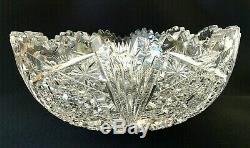 1900-16 AMERICAN BRILLIANT PERIOD CUT GLASS CRYSTAL BOWL 9 Art Nouveau Period