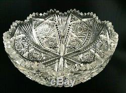 1900-16 AMERICAN BRILLIANT PERIOD CUT GLASS CRYSTAL BOWL 9 Art Nouveau Period