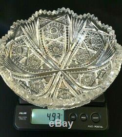 1900-16 AMERICAN BRILLIANT PERIOD CUT GLASS CRYSTAL BOWL 9 Art Nouveau Period