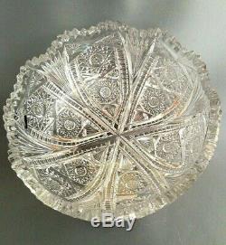 1900-16 AMERICAN BRILLIANT PERIOD CUT GLASS CRYSTAL BOWL 9 Art Nouveau Period