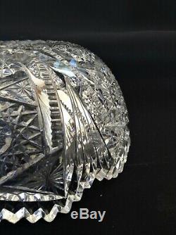 1900-16 AMERICAN BRILLIANT PERIOD CUT GLASS CRYSTAL BOWL 9 Art Nouveau Period