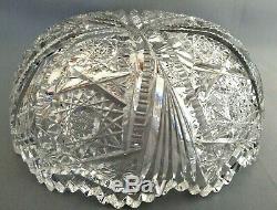 1900-16 AMERICAN BRILLIANT PERIOD CUT GLASS CRYSTAL BOWL 9 Art Nouveau Period