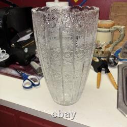 1900's Bohemian Czechoslovakia Crystal Glass Cut Flower Vase