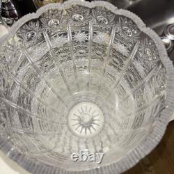 1900's Bohemian Czechoslovakia Crystal Glass Cut Flower Vase
