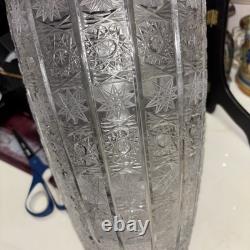 1900's Bohemian Czechoslovakia Crystal Glass Cut Flower Vase