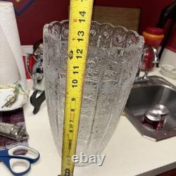 1900's Bohemian Czechoslovakia Crystal Glass Cut Flower Vase