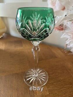 1940's Vintage Art Deco Czech Balloon Star Cut Crystal Wine Glasses Set Of 4