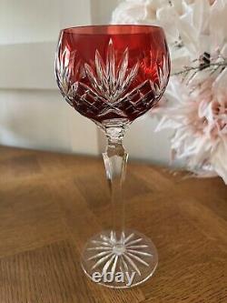 1940's Vintage Art Deco Czech Balloon Star Cut Crystal Wine Glasses Set Of 4