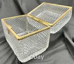 19th C French Cut Baccarat Crystal Glass Gilt Bronze Ormolu Casket Box