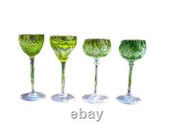 19th Century Bohemian Multi Colored Crystal Cut Decorative Goblets Set of 7