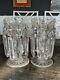 19th c. Victorian English Irish Cut Glass Crystal Girandoles Lusters Candelabras
