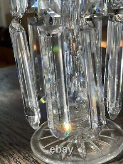 19th c. Victorian English Irish Cut Glass Crystal Girandoles Lusters Candelabras