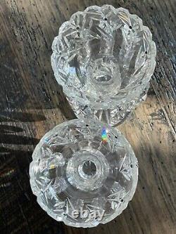 19th c. Victorian English Irish Cut Glass Crystal Girandoles Lusters Candelabras