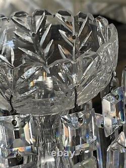 19th c. Victorian English Irish Cut Glass Crystal Girandoles Lusters Candelabras
