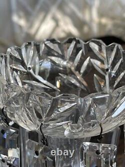 19th c. Victorian English Irish Cut Glass Crystal Girandoles Lusters Candelabras