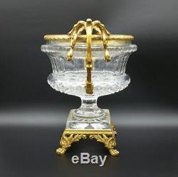 19thc French Gilt Bronze And Hand Cut Crystal Centerpiece Atr Baccarat Louis XVI