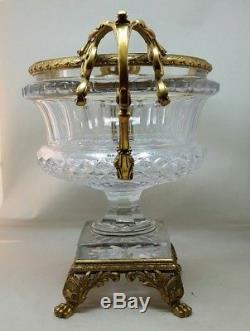 19thc French Gilt Bronze And Hand Cut Crystal Centerpiece Atr Baccarat Louis XVI