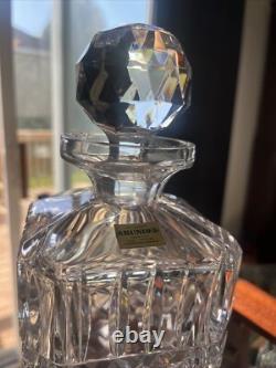 1 Czechoslovakia Lead Crystal Decanter with Stopper Hand Cut Square 3 Available