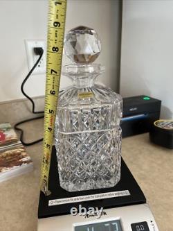 1 Czechoslovakia Lead Crystal Decanter with Stopper Hand Cut Square 3 Available