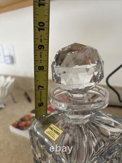 1 Czechoslovakia Lead Crystal Decanter with Stopper Hand Cut Square 3 Available