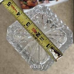 1 Czechoslovakia Lead Crystal Decanter with Stopper Hand Cut Square 3 Available