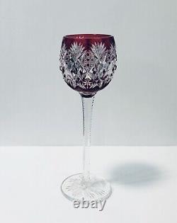 1 Saint Louis Florence Ruby Red Cut To Clear Crystal Wine Glass