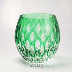 1 Set Round 5Colors Whiskey Glasses Japanese Edo Kiriko Hand Cut To Crystal 11oz