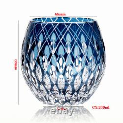 1 Set Round 5Colors Whiskey Glasses Japanese Edo Kiriko Hand Cut To Crystal 11oz