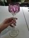 1 Wine goblet Glass Hock, Amethyst Cut to clear Crystal Saint Louis STL54