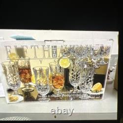 2004 12 Cut Crystal 5th Ave PORTICO Iced Tea Clear Glasses Art Deco Wheat Pat