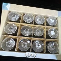 2004 12 Cut Crystal 5th Ave PORTICO Iced Tea Clear Glasses Art Deco Wheat Pat