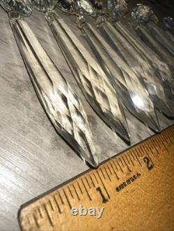 20 Vintage antique Cut Crystal Glass Chandelier Icicle Prisms Legit Antique
