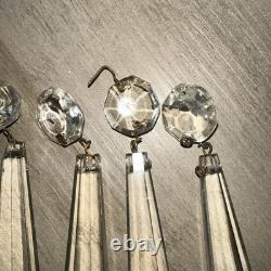 20 Vintage antique Cut Crystal Glass Chandelier Icicle Prisms Legit Antique