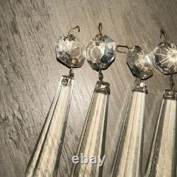 20 Vintage antique Cut Crystal Glass Chandelier Icicle Prisms Legit Antique