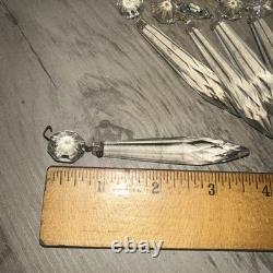 20 Vintage antique Cut Crystal Glass Chandelier Icicle Prisms Legit Antique