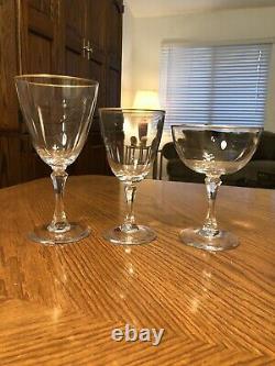 24 Piece Lenox Mansfield Crystal Gold Trimmed Stemware