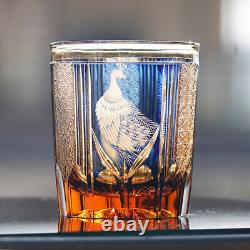 2Pcs Edo Kiriko Crystal Whiskey Glasses Hand Cut To Clear Green 9oz Gift Packing
