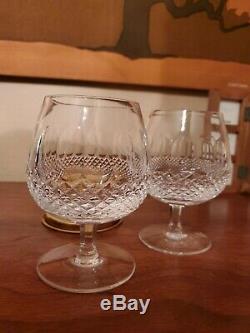 2Waterford Irish Cut Thumbprint Crystal Colleen Brandy Snifters 5 Mint Cond