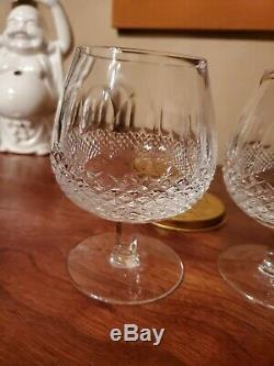 2Waterford Irish Cut Thumbprint Crystal Colleen Brandy Snifters 5 Mint Cond