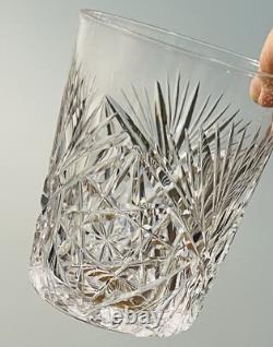 2 Antique American Brilliant Period Cut Crystal Whiskey Glasses Discontinued