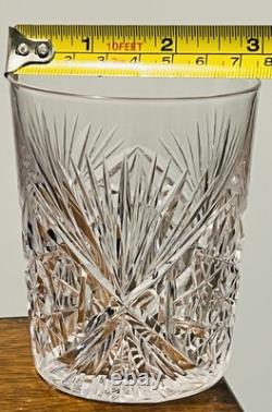 2 Antique American Brilliant Period Cut Crystal Whiskey Glasses Discontinued