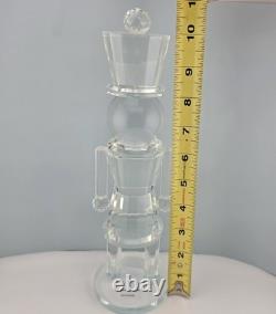 2 Elegant Cut Crystal Glass Nutcracker Figurine Set Holiday Christmas Decor